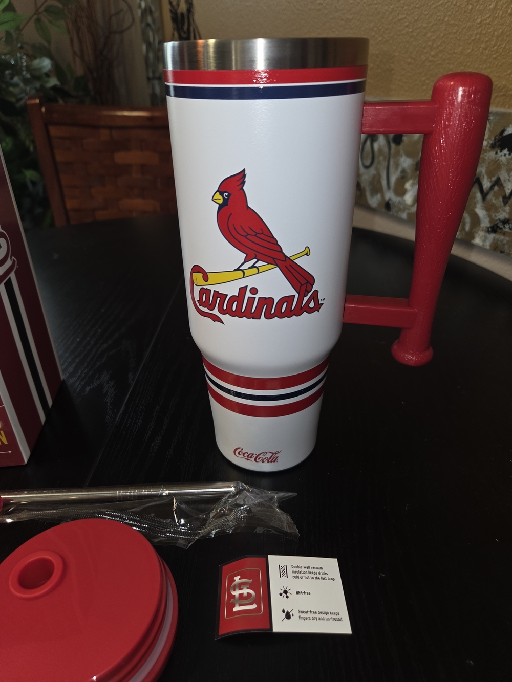 St. Louis Cardinals White & Red Travel Mug with Handle - Picture 4 of 8